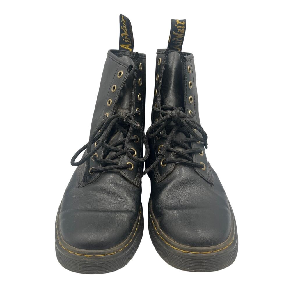 Dr. Martens Women's Black Leather Lace-Up Combat Boots - Picture 2 of 7